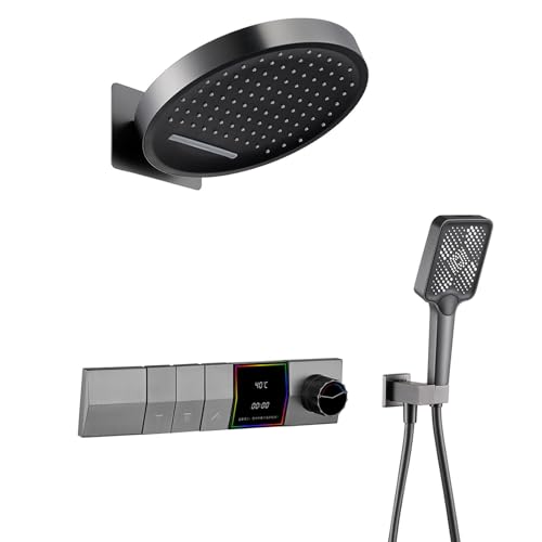Ensemble de douche mural contre les variations de température avec affichage LED - 2
