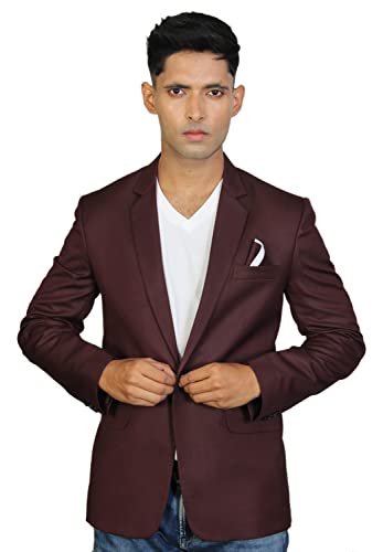 Image of Men's Casual Slim One Button Solid Blazer