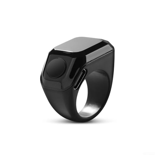 BildeeMait Compteur électronique Tasbih intelligent rechargeable pour prière quotidienne pour la pratique du Zikr - Chargement USB - Écran LCD portable - Noir - 22 mm