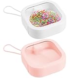 BETOOKY Caja Organizadora Diseño Cuadrado Portátil Material Abs Tpe 2piezas para Bandas y de Cabello para Tocadores y Escritorios