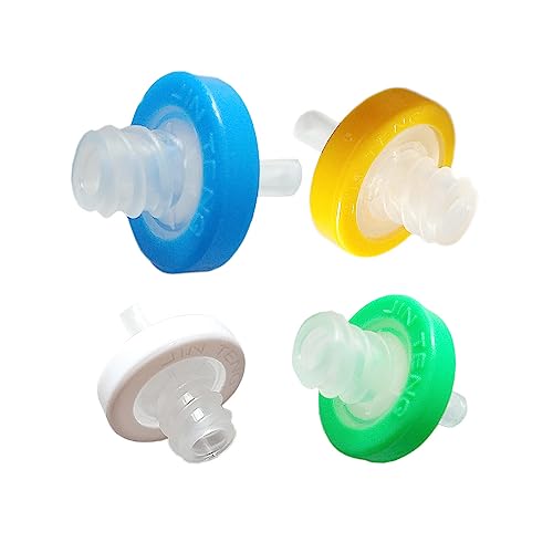 Image of Xin Tester 100 PCS PES Non-Sterile Syringe Filter Membrane 25mm Diameter 0.45um Pore Size Hydroplihic Filtration High Throughput Syringe Lab Filters
