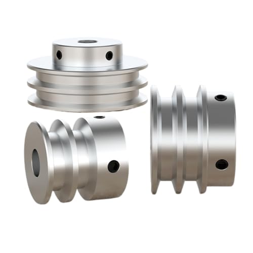 CHANCS V-Rillen-Riemenscheibe 80mm OD 12mm feste Bohrung Aluminiumlegierung Riemenscheibe für Motorwelle Bohrmaschine 6mm(1/4) PU Rundriemen