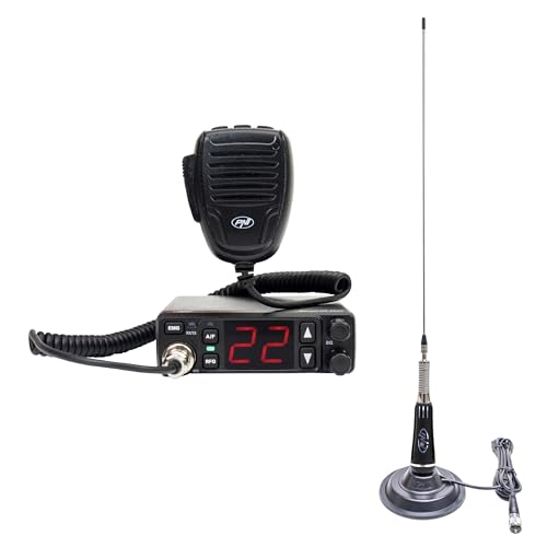 Station radio CB PNI Escort HP 5500 avec antenne lumineuse pour route dégagée