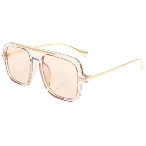 Retro Square Sunglasses for Womens Mens Vintage Oversized Pilot Sun Glasses 70s 80s 90s Shades4