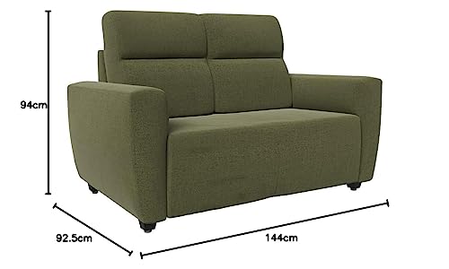 Image of Wakefit 2 Seater Sofa Set | 3 Year Warranty | Wooden Sofa for Living Room - Belize (Reflection: Green)