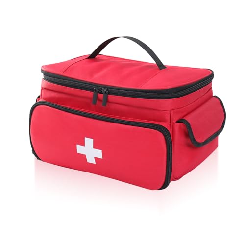 Zasjon Trousse de Secours Vide Étanche, Trousse Pharmacie Voyage de Grande Capacité, Portable Sac de Médecine avce Sangle, Sac DUrgence Médical pour...