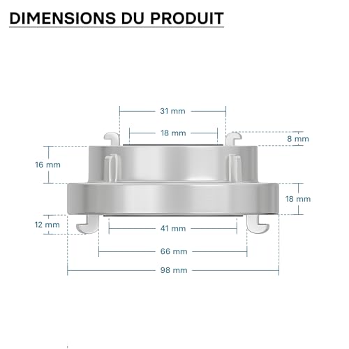 Wiltec Accouplement réducteur Storz C/52 mm à D/25 mm – 46 x 98 x 98 mm – en Aluminium – avec Manchon 120° – Raccord pour Tuyaux pompier Irrigation Arrosage Lance incendie – vue 7
