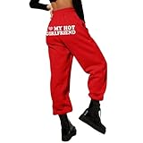 Valentinstag Shirts Frauen Liebhaber Herz Grafik Shirt Valentine Pullover Langarm Tops romantischer adventskalender Where is My Husband Umarmung Geschenk(Rot,XXL)