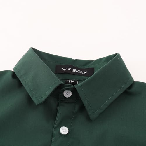 Spring&Gege Boys Long Sleeve Stretch Wrinkle Free Dress Shirts Formal School Uniform Button Down Shirts4