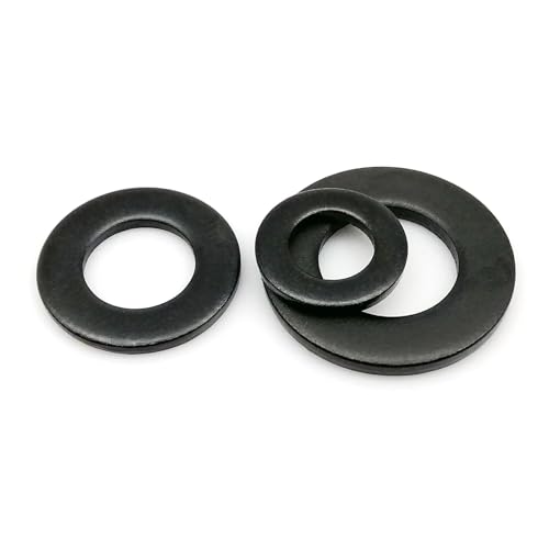 Lkq-������ M1.6 M2 M2.5 M3 M3.5 M4 M5 M6 M8 M10 M12 Black 304 A2 Stainless Steel Flat Washer Plain Gasket Ring, �������肵�Ă��đϋv��������(M10 