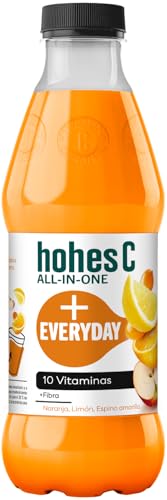hohes C All in One Everyday Multifrutas de Naranja, Limón, Espino Amarillo con 10 vitaminas, Hierro y Fibra- 1L