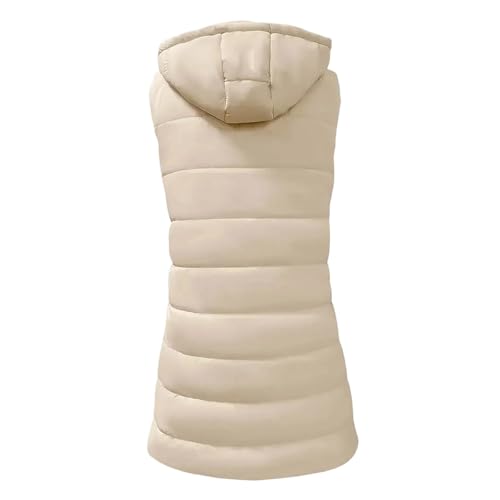 LAMIEN Women Long Quilted Vest Sleeveless Hood Winter Puffer Vest Outwear - image 6