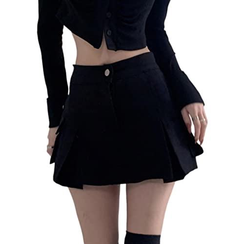 Mini jupe cargo noire Y2K UTELKA en jean taille haute pour femme