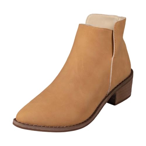 Bottes courtes d'hiver avec talon épais et design couleur unie épuré
