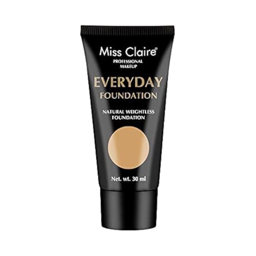 Image of Miss Claire Professional Makeup Everyday Foundation For Acne Prone Skin Type Natural Weightless Full Coverage Foundation 30Ml Cream (Be-05 Beige)