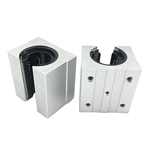 Unidad Deslizante de Rodamiento de Bolas Lineal SBR25UU, DiáMetro de Orificio de 25 Mm Riel de GuíA de Rodamiento de Luz Lineal Soporte de Aluminio CilíNdrico