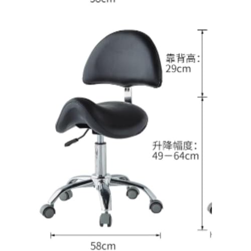 INECAR 美容ベッド 歯科診療チェア 昇降式ネイルチェア サドルスツール パソコンチェア 49 64高さ調節可能 背もたれ付き 回転椅 美容院理容スタ タトゥーチェア 多機能調整可能 美容 サロン マッサージ 家庭 オフィス用 施術 (B) [2]