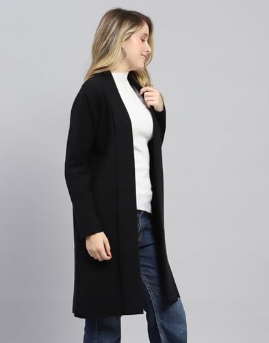 Image of Monte Carlo Womens Regular Fit Full Sleeve Front Open Solid Winter Cardigan (Pack of 1)