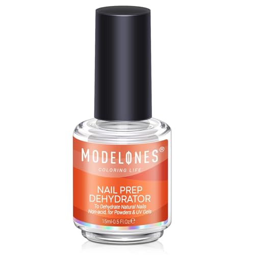 modelones Nail Dehydrator, 15 ml Acid Free Nail Prep Dehydrator for Acrylic Nails and Gel Nail...