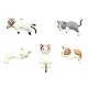 HAZMA 6 Stück Cute Mini Katze Deko,Für Cute Auto Innenraum,Büro Deko,Car Rear View Mirror Cat Decoration Cat Figure, Mini Figures(Kostenloser Spurloser Kleber)