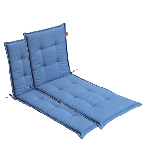 LILENO HOME Sonnenliege Auflage als [2er Set - Rollliege] in Blau -...