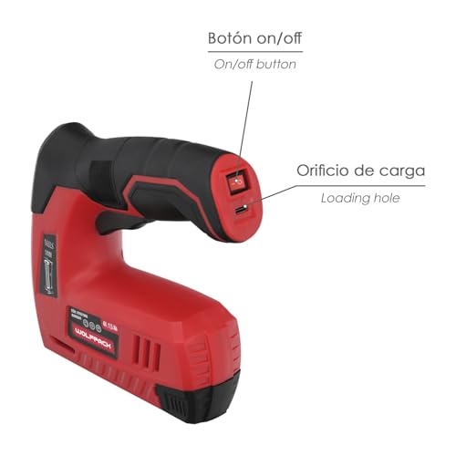 Miniatura 3 de Clavadora Grapadora Recargable, Pistola Grapas Y Clavos, Clavadora A Bateria, 1.500 Mah, 40 Grapas Minuto Con Grapas Y Clavos