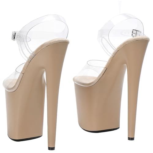 WUXIN H&P Women's 8 Inch Exotic Clear High Heel Sandal Platform Stiletto Pole Dance shoes3