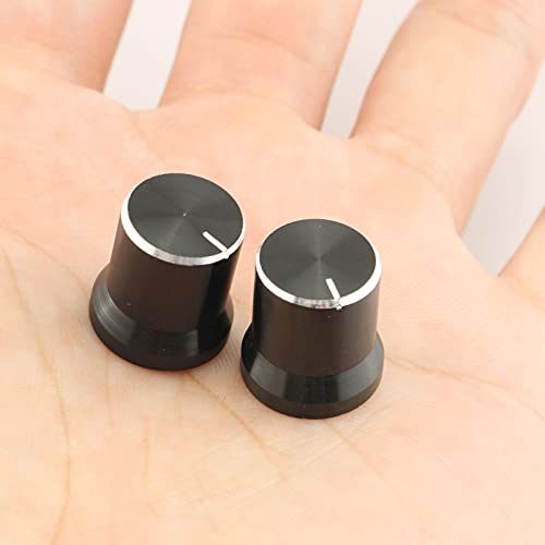 E-Outstanding Volume Control Knob 5Pcs 15X15Mm Black Knurled Metal Liner Taper Rotary Potentiometer Control Knobs Amplifier Knob For 5.9-6 Mm Diameter Shaft Audio Knob #TOP4