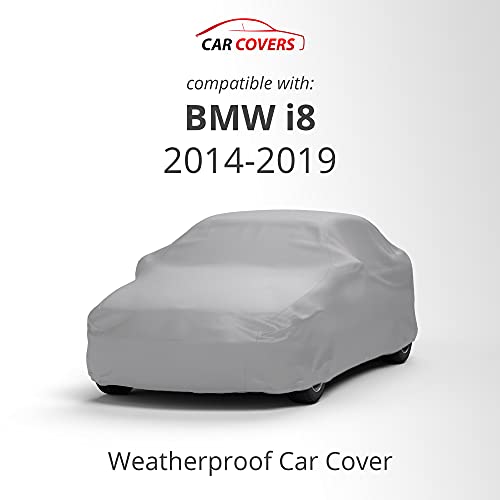 Weatherproof Car Cover Compatible With 2014-2019 Bmw I8 - Comparable To 5 Layer Cover Outdoor & Indoor - Rain, Snow, Hail, Sun - Theft Cable Lock, Bag & Wind Straps #TOP1