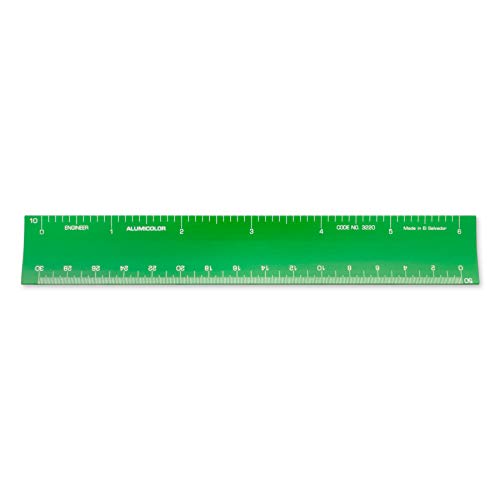 Image of Alumicolor 6-inch Aluminum Engineer Hollow Scale for School, Office, Art and Drafting, 6IN, Green