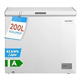 Comfee RCC201WH6(E) Gefriertruhe/82 kWh/Jahr/85cm hoch/200L/Inverter-Kompressor/41dB Geringe Lautstärke/Geeignet für verschiedene Einsatzszenarien/Einstellbarer Temperaturregler/Weiß