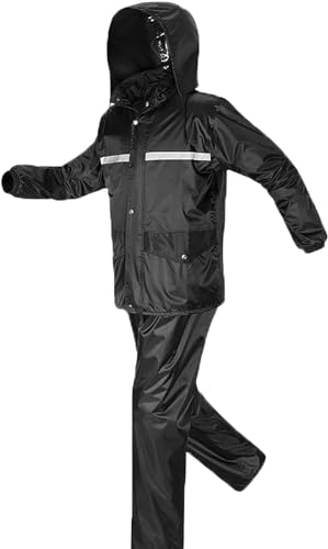 Roupa de chuva (conjunto de jaqueta e calça de chuva) Capa de chuva masculina à prova de vento com c