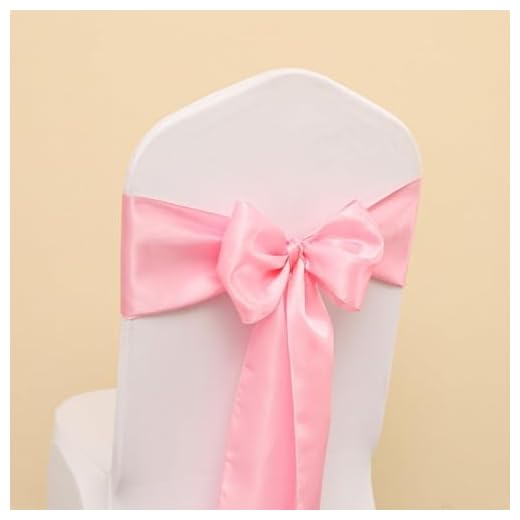 Satin Chair Sash Bow, 108.27 x 6.69 in Chair Ribbon Tie Back for Wedding Party Banquet Event Decor, 1 Pc(Pink)