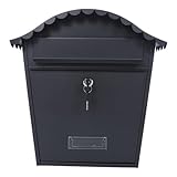 OSALADI Boîte aux Lettres Murale Verrouillable en Métal Noir 368 X 358 X 135 CM pour Extér...