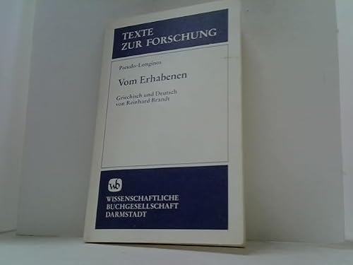 Vom Erhabenen (Texte zur Forschung)