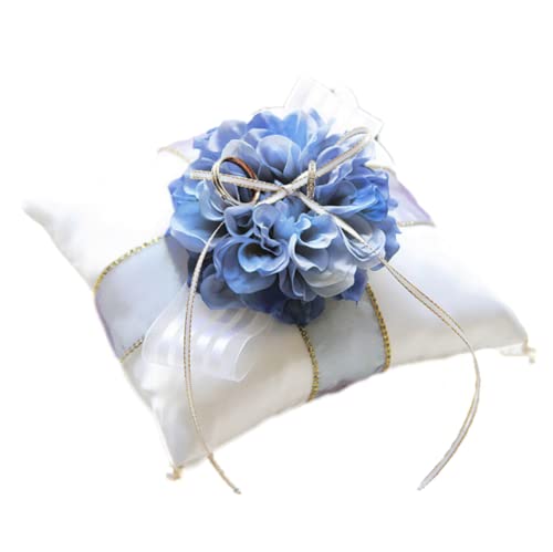 リングピロー 手作りキット【世界に一つ】 ダリア 選べる10色 ハンドメイド 結婚式 ウエディング ウェディング ブライダル リングボーイ リングガール 結婚指輪 結婚祝い 結婚 プレゼント インテリア (ディープブルー)（Amazon）