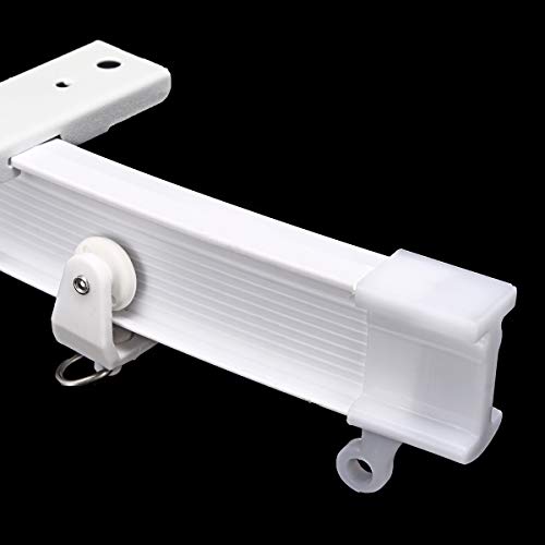 HAPYLY 5 Meter Flexible Plastic PVC Curtain Track Runner Rail Wall Ceiling Mounted Fixing Hooks Shower Curtains Room Divider with Instruction Mounting Accessories Include White (Top clamping)