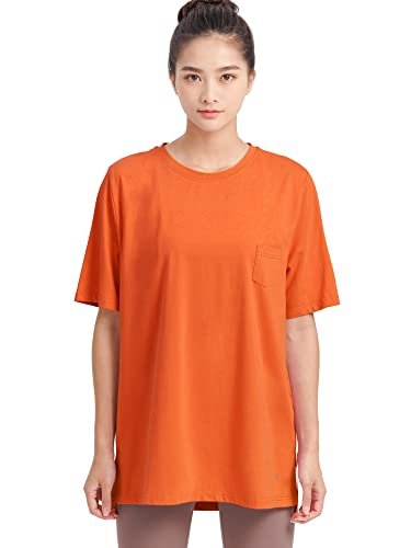 ルーパ(loopa) エッセンシャル Tシャツ 半袖 レディース ヨガウェア トップス ジムウェア スポーツTシャツ スーパーストレッチ 速乾 接触冷感 / マンダリンオレンジ Lサイズ