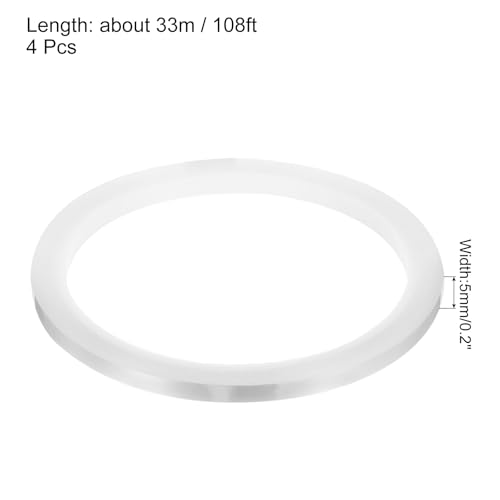 Image of uxcell Clear Heat Tape, 4 Rolls 5mmx33m 108ft High Temperature Heat Resistant Tape for Sublimation,Heat Vinyl Press,Heat Transfer, Circuit Board, No Residue