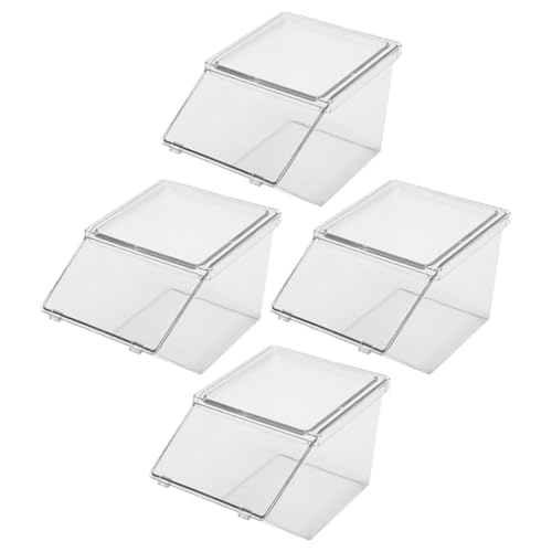 DOITOOL Coffret de Rangement Surface Lisse et Décoration de Comptoir pour Sachets de Thé en Acrylique Transparent 4 Pièces Simple et Élégant Cuisine