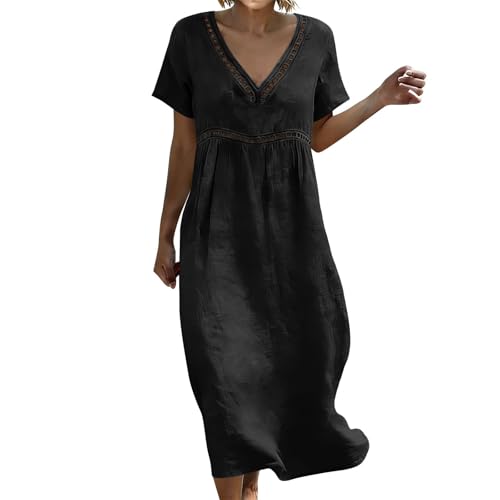 Robe en dentelle pour femme ronde qui camoufle les complexes avec son col en V fluide