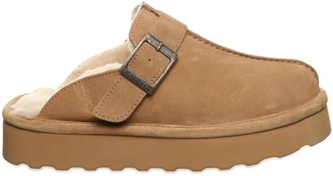 BEARPAW Women's Moxie Platform Lo Iced Coffee Solid Slipper