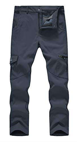 Rdruko Men's Snow Ski Outdoor Waterproof Insulated Hiking Snowboard Fleece Work Pants 6 Pockets(Gray, Us 30) #TOP6