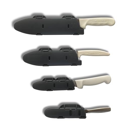 Blade Guard: Knife Blade Protection, Secure Fit for Storage and Transport – Chef’s Kitchens & Outdoor Use, Durable BPA-Free, 4pk set (4in, 6in, 8in, 10in) Grey