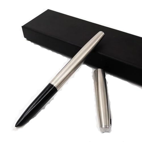 Stylo-plume sans bavure XMKT en acier argenté contre les taches d'encre