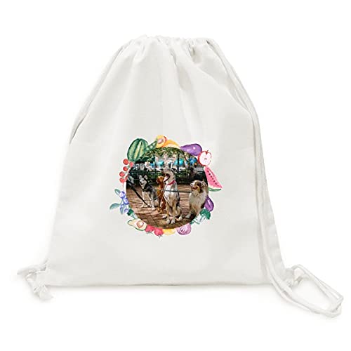 Sac en tissu pliable beaux chiens animal de compagnie et grand cabas courses