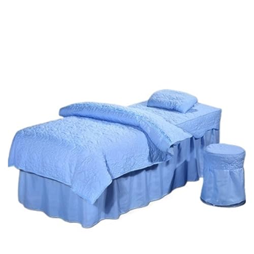 Juego de ropa de cama para masaje de 4 piezas en color 8 con faldón ajustable de 190x80cm