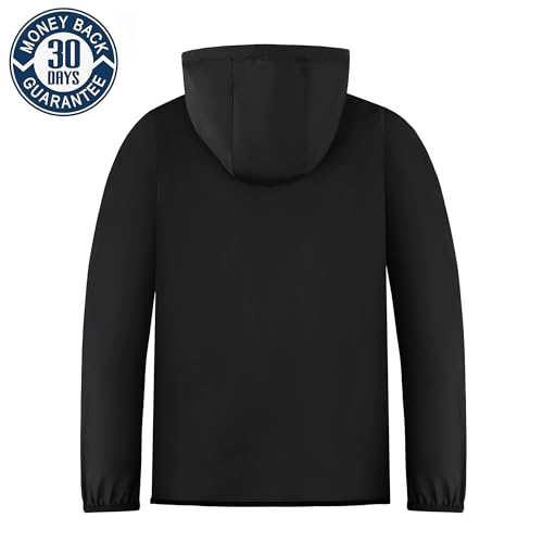 Men's Lightweight Waterproof Zip Up Rain Jacket for Hiking & Travel With Pocket