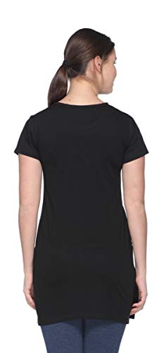 Image of In Love Women's Printed Cotton Plus Size Longline T-Shirt Half Sleeve with Pockets Pack of 2
