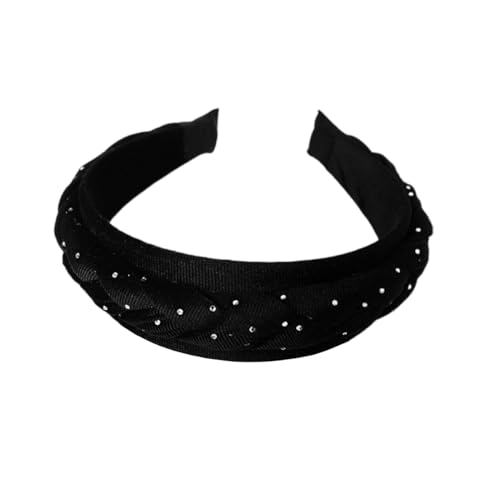 Yusier Braided Velvet Fashion Headwear 4.5cm Wide Rhinestone Head...